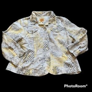 Ruby Rd. Linen beaded dress coat